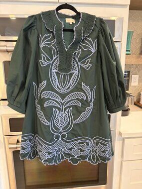 Entro Green Embroidered Dress